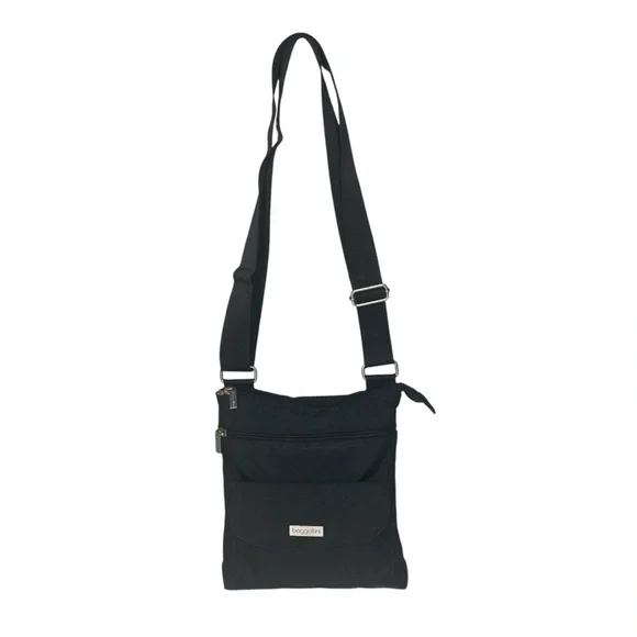 Baggallini Cruiser Slim Small Crossbody Organizer Bag Shoulder Black Nylon Purse - Picture 1 of 6